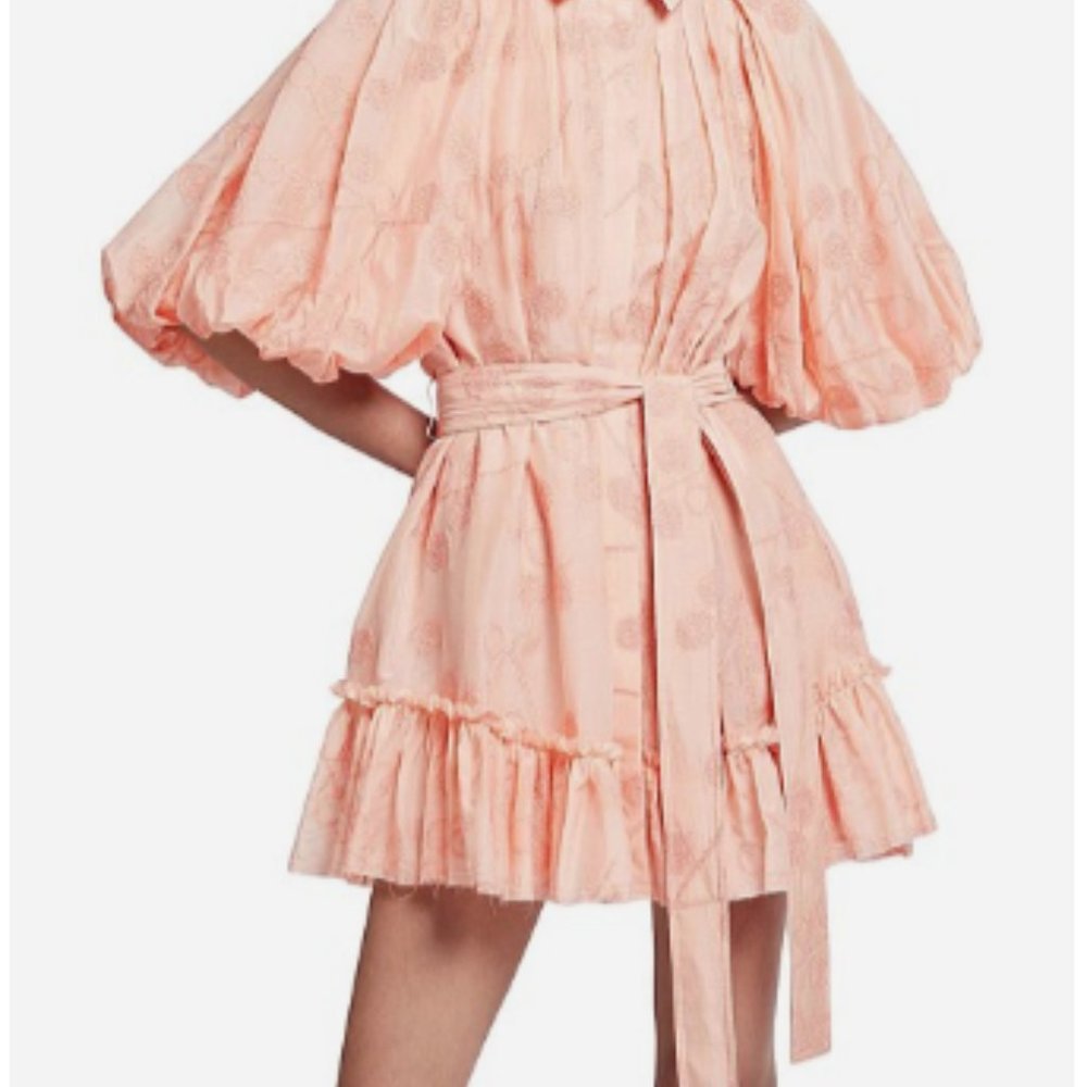 AJE TEXTURAL PUFF SLEEVE MINI DRESS